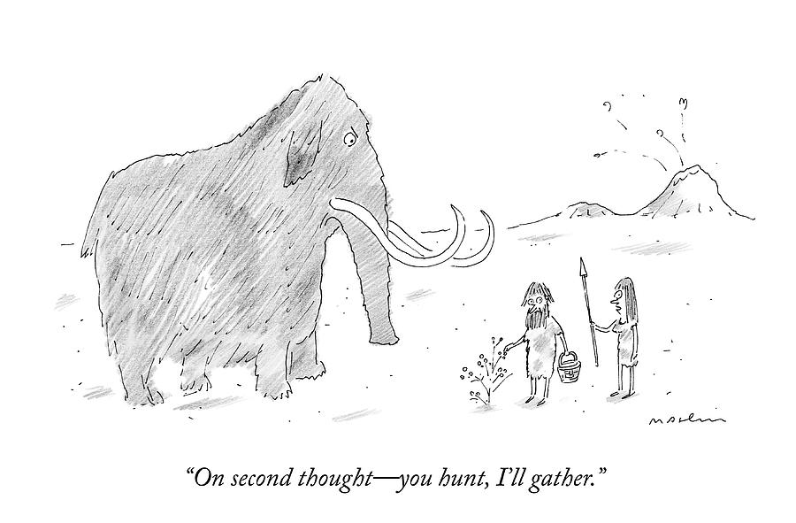 On Second Thought - You Hunt Drawing by Michael Maslin