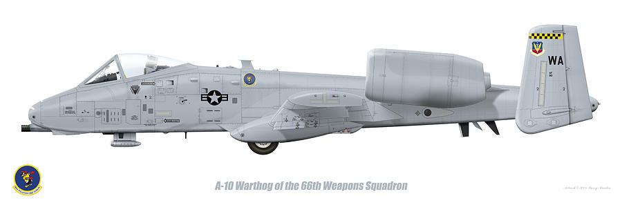 Jet Digital Art - 66th WS A-10 Warthog by Barry Munden