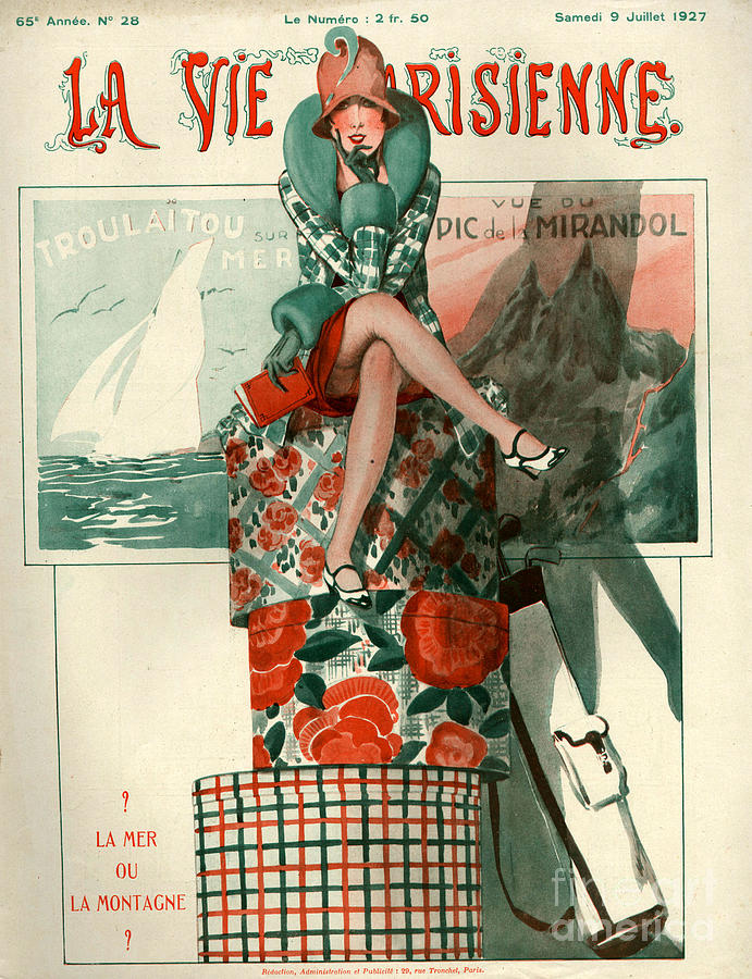 Holiday Drawing - 1920s France La Vie Parisienne Magazine #67 by The Advertising Archives