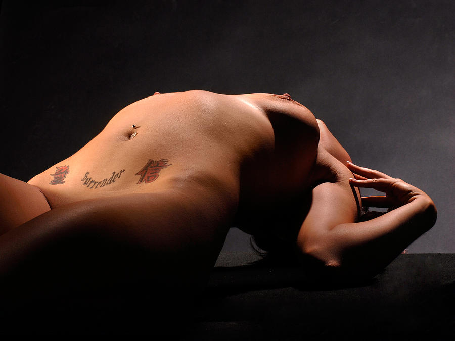 6769 Nude with Surrender Tattoo Above Her Pubis Photograph by Chris Maher