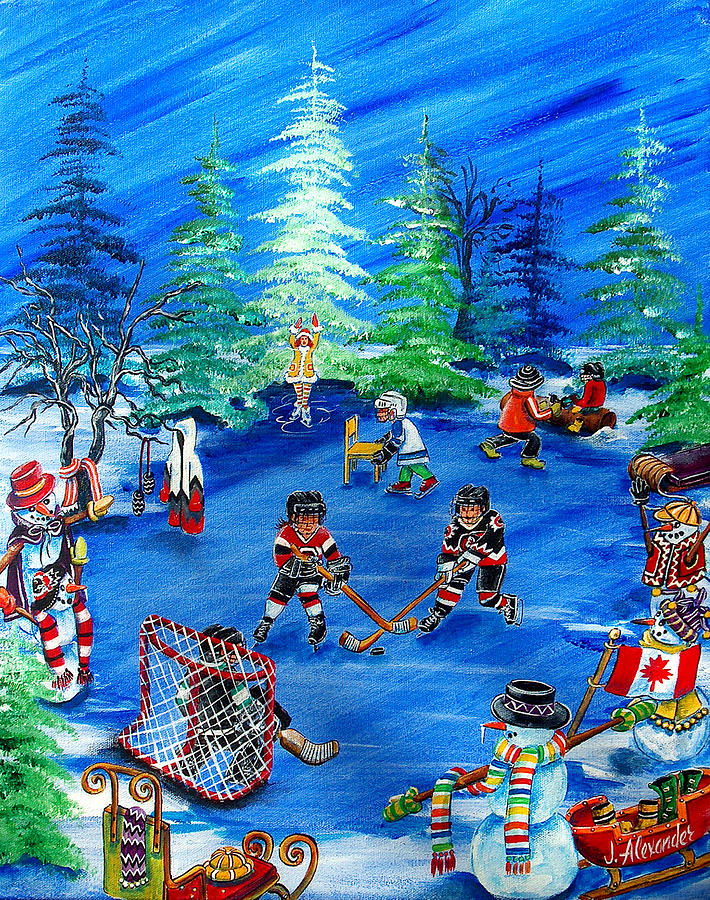 67's Pond Hockey Painting by Jill Alexander - Fine Art America