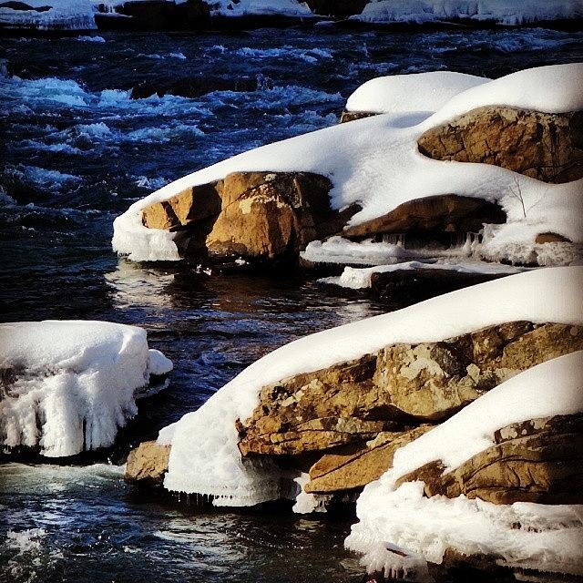 Snow Covered Rocks Photograph by Laura Doty