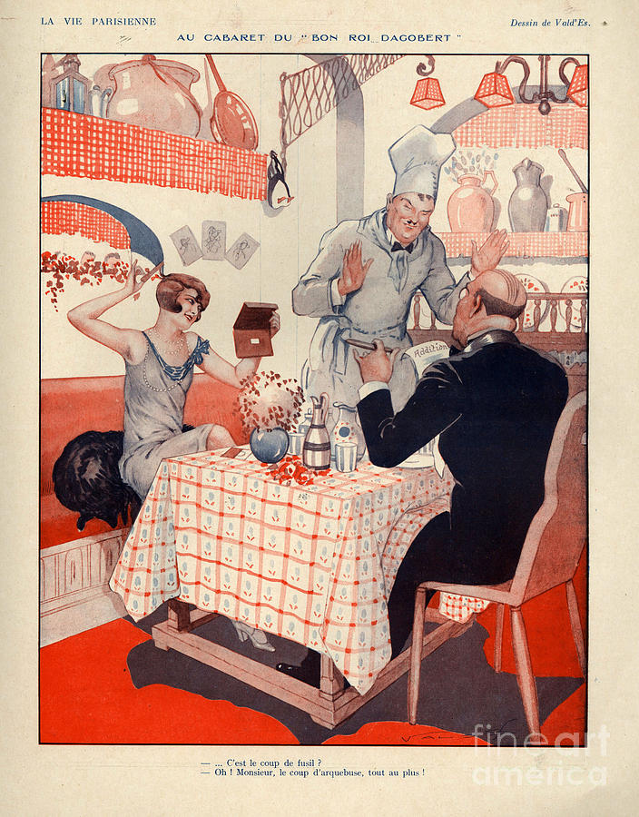France Drawing - 1920s France La Vie Parisienne Magazine #69 by The Advertising Archives