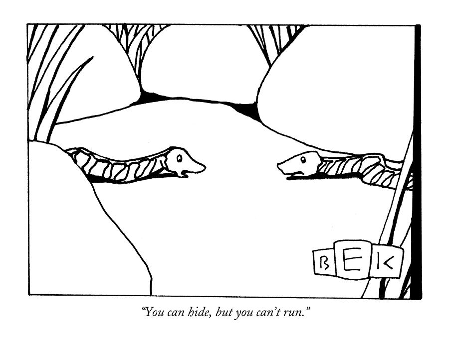 You Can Hide Drawing by Bruce Eric Kaplan