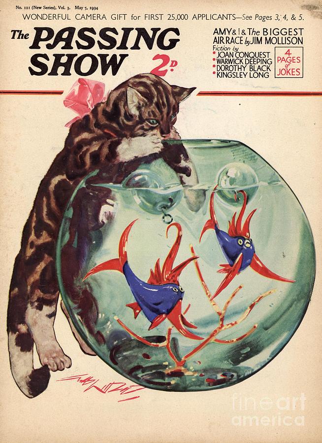 Goldfish Drawing - 1930s,uk,the Passing Show,magazine Cover #7 by The Advertising Archives