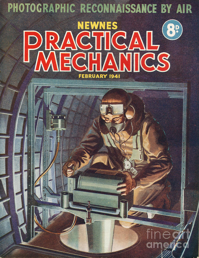 Magazine Cover Drawing - 1940s Uk Practical Mechanics Magazine #7 by The Advertising Archives