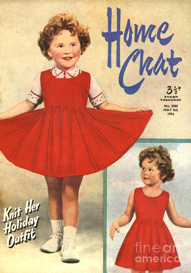Girls Drawing - 1950s Uk Home Chat Magazine Cover #7 by The Advertising Archives