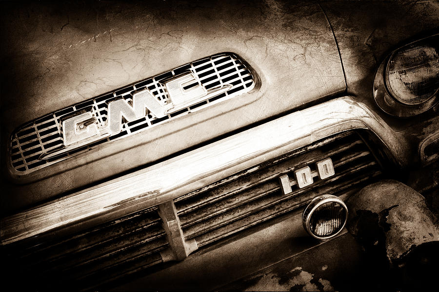 1957 GMC V8 Pickup Truck Grille Emblem #7 Photograph by Jill Reger