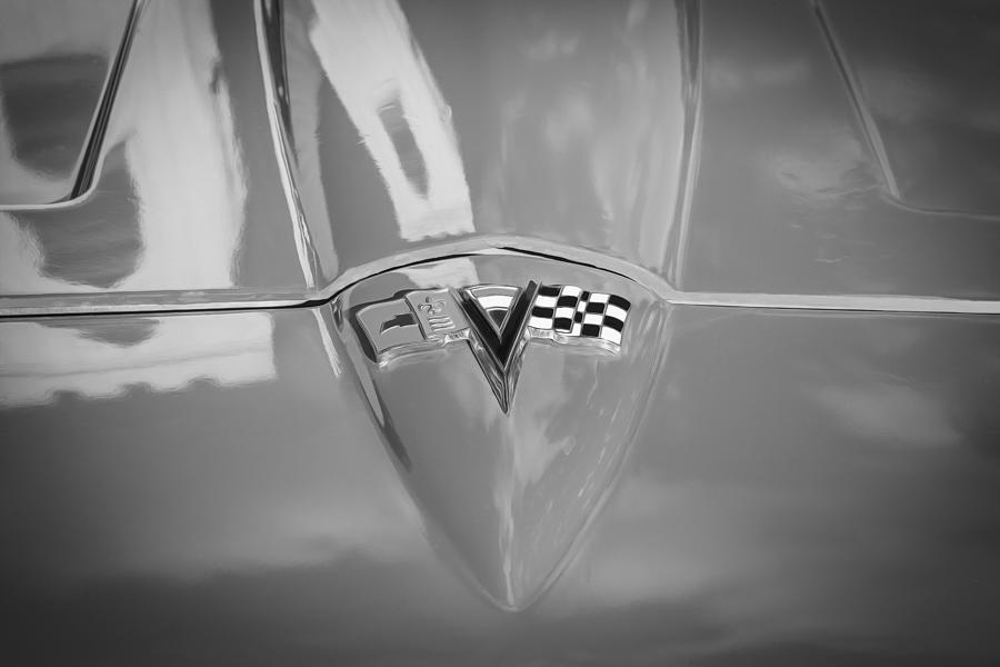1964 Chevy Corvette Coupe BW   Photograph by Rich Franco