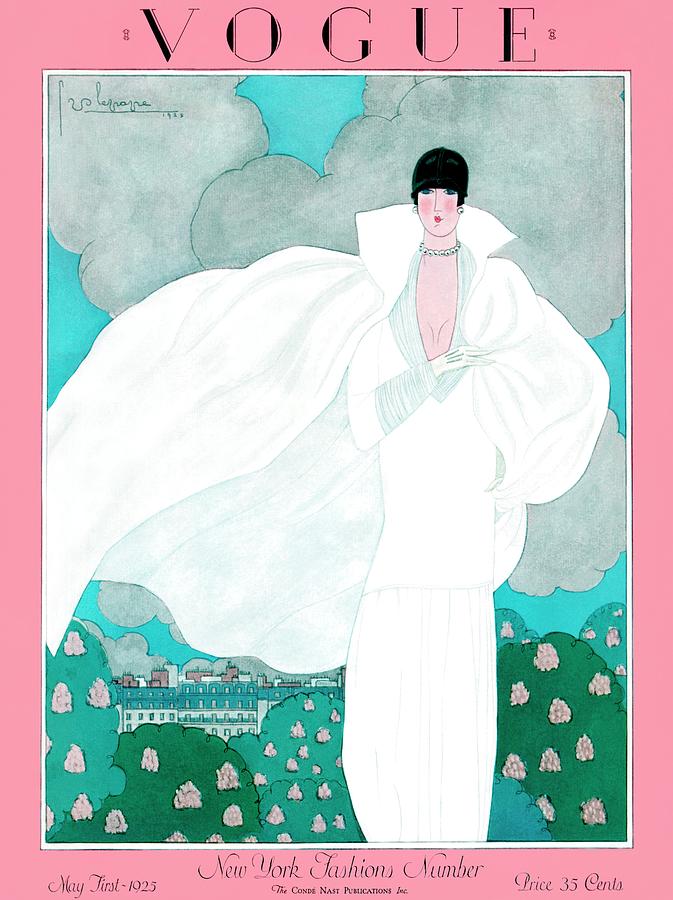 A Vintage Vogue Magazine Cover Of A Woman Photograph by Georges Lepape