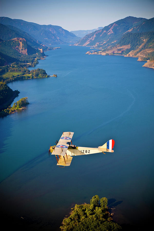 Antique Plane Flies Over The Columbia #7 Photograph by Richard Hallman Antique Plane Flies Over The Columbia #7 Photograph by Richard Hallman
