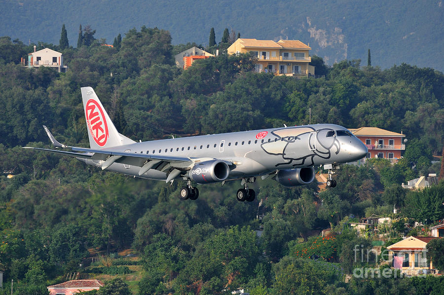 Jet Photograph - Approaching Corfu airport #1 by George Atsametakis