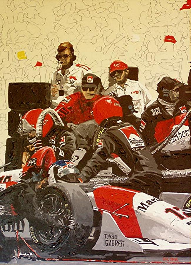 Indianapolis Painting - Automobile Racing #8 by Paul Guyer