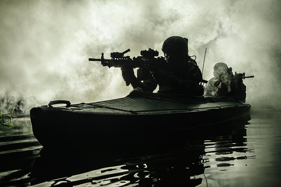 Backlit Silhouette Of Special Forces Photograph By Oleg Zabielin - Pixels