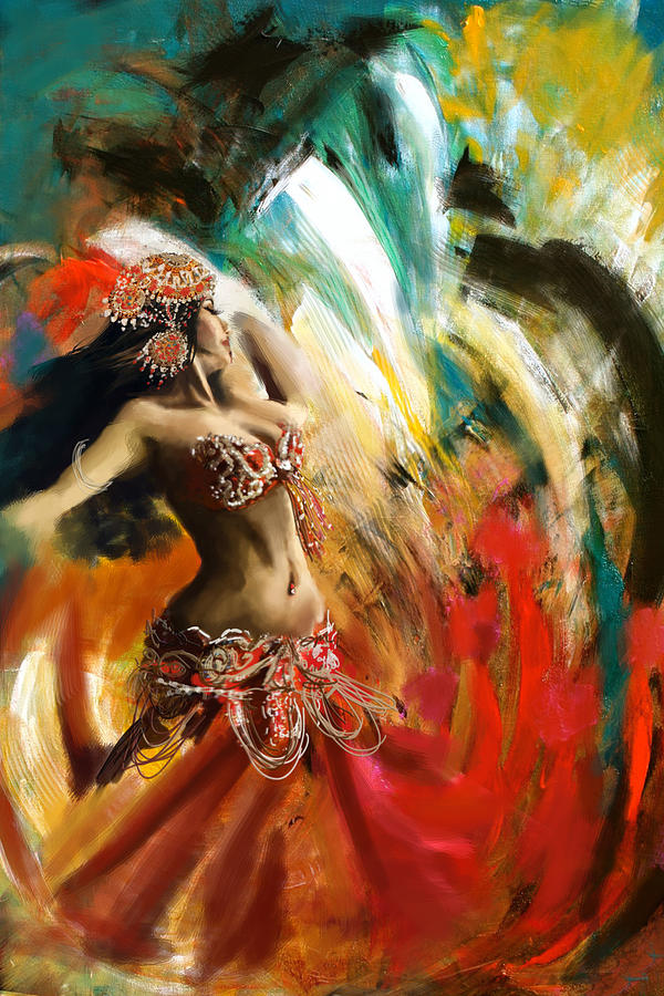 Belly Dancer Painting - Abstract Belly Dancer 19 by Corporate Art Task Force