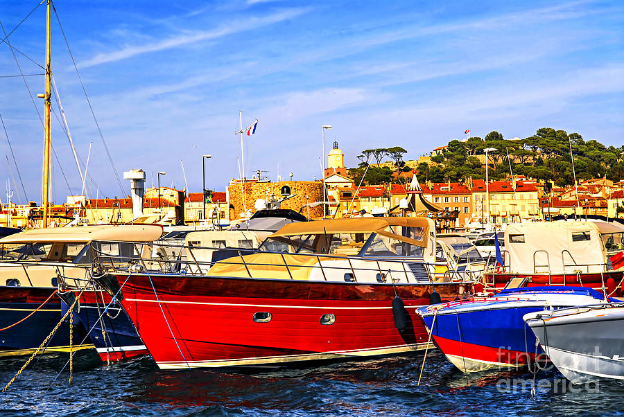 Boats at St.Tropez 1 Photograph by Elena Elisseeva