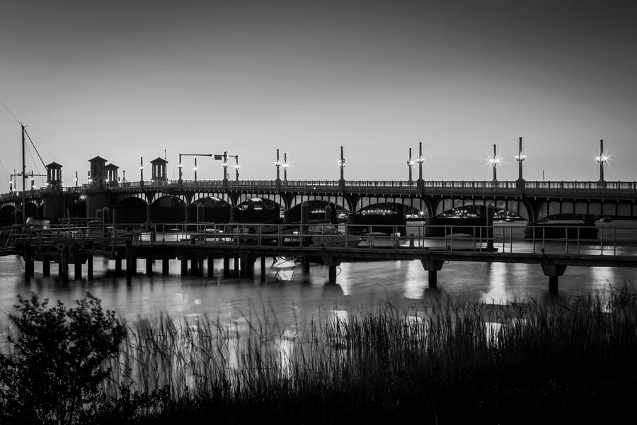 Bridge of Lions St Augustine Florida Painted BW #8 Photograph by Rich Franco