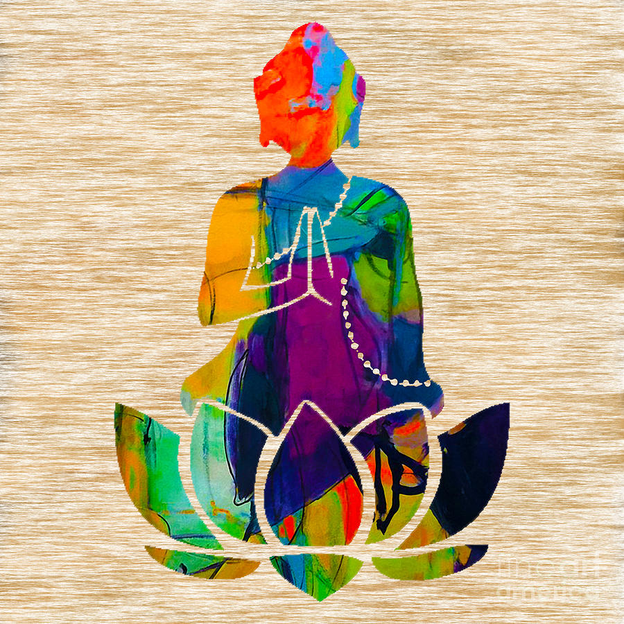 Meditation Mixed Media - Buddah On A Lotus #6 by Marvin Blaine