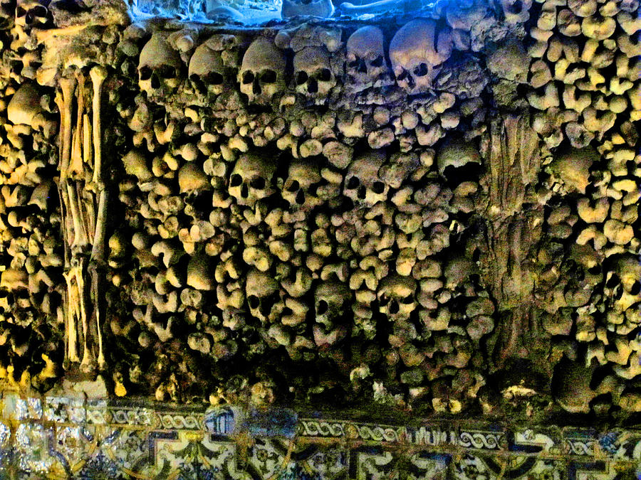 Skeleton Photograph - Capela Dos Ossos. Chapel Of Bones. Evora. Portugal. #7 by Andy i Za