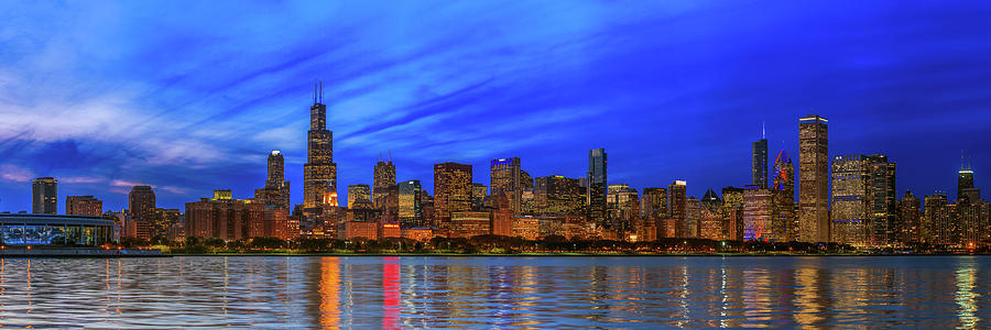 Chicago Skyline With Cubs World Series #7 Photograph by Panoramic Images