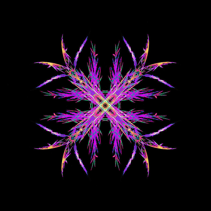 Colorful Crystalline Snowflake Painting