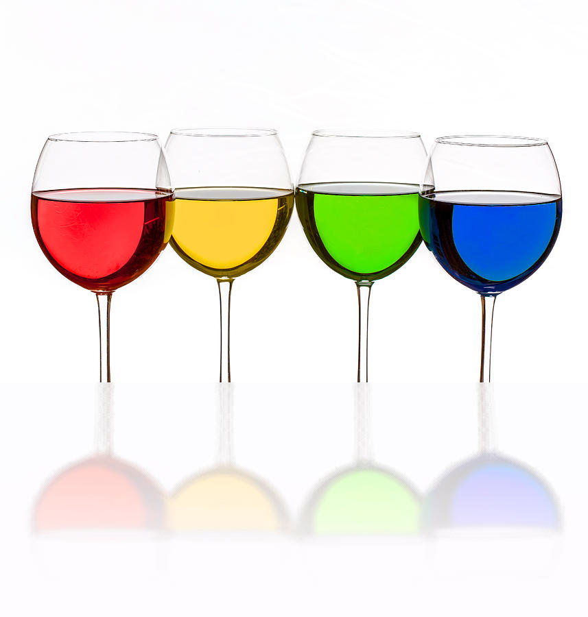 Colorful Wine Glasses #7 Photograph by Peter Lakomy