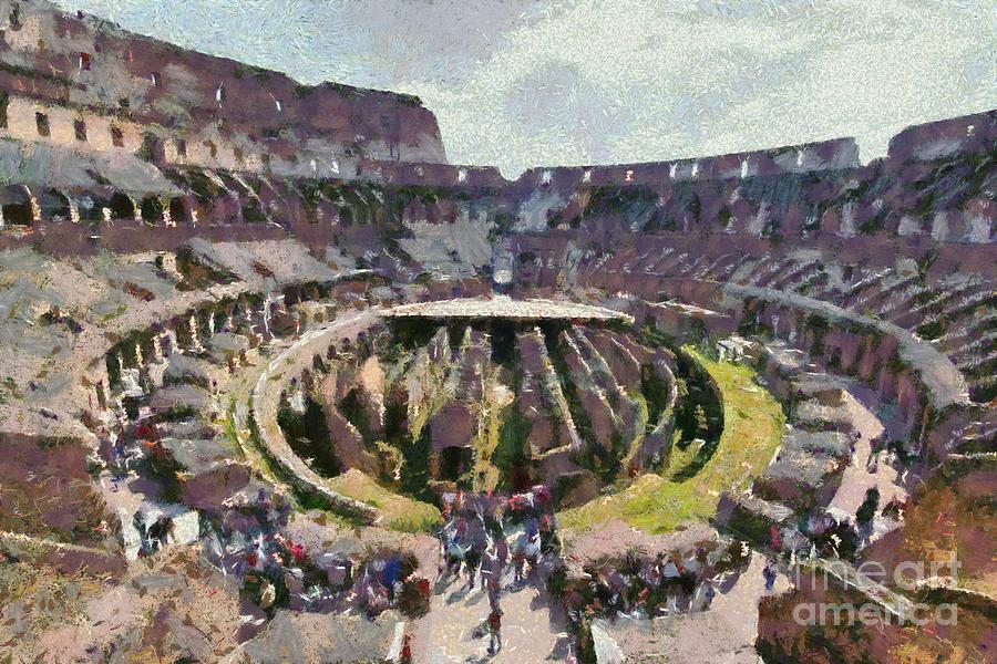 Colosseum in Rome #11 Painting by George Atsametakis