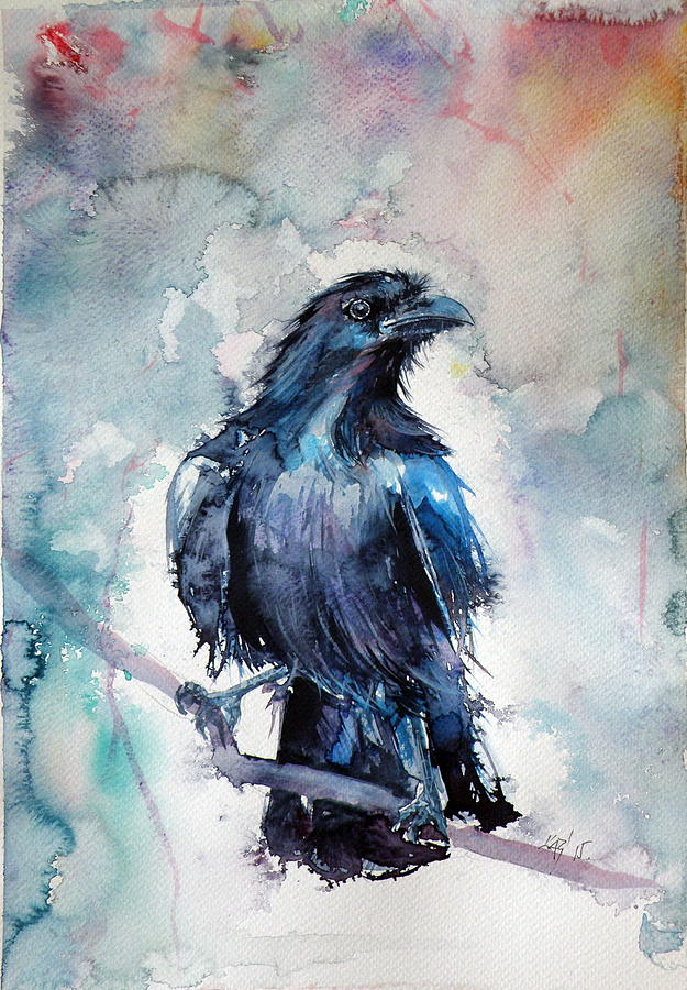 Crow #6 Painting by Kovacs Anna Brigitta