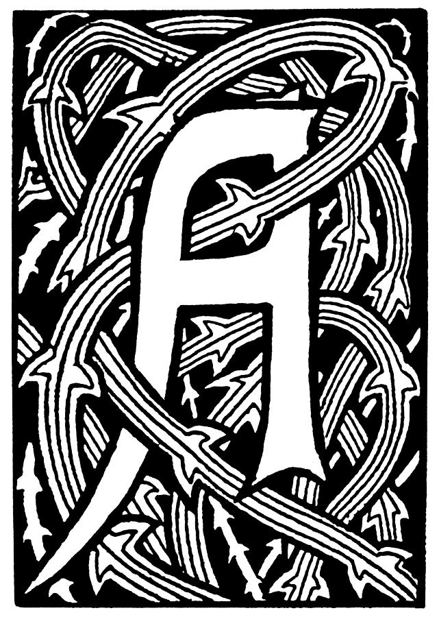 Decorative Initial, 1893 #7 Painting by Granger