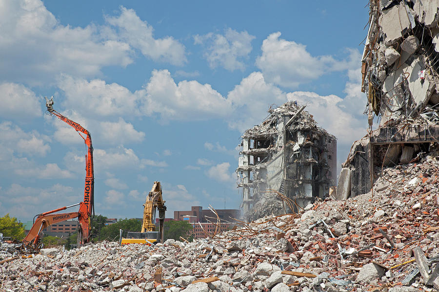 Detroit Photograph - Demolition Of Detroit Housing Towers #7 by Jim West