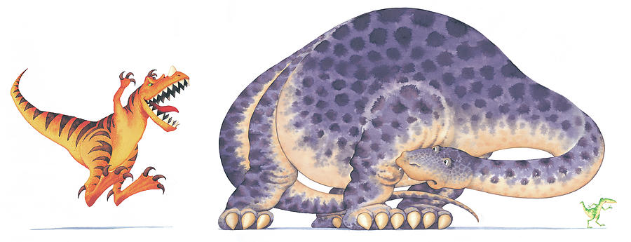 Dinosaur Cartoon Photograph by Natural History Museum, London/science Photo Library