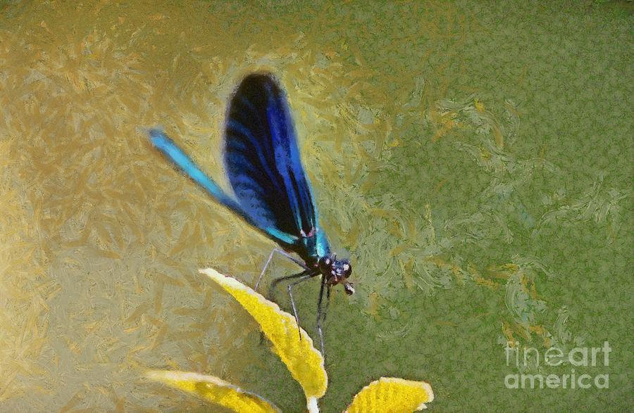 Insects Painting - Dragonfly #7 by George Atsametakis