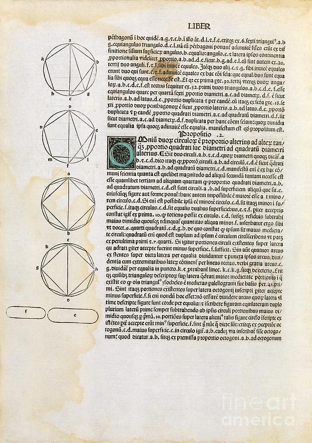Euclids Elements Of Geometry, 1482 #7 Photograph by Royal Astronomical Society