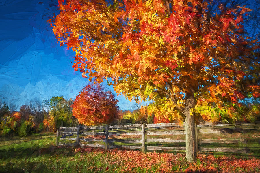 Fall Foliage Sussex County New Jersey Painted  #3 Photograph by Rich Franco
