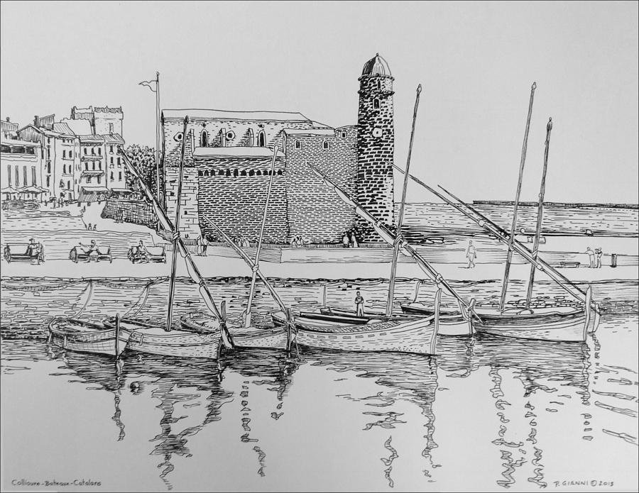 7 Fishing Boats Drawing by Philip Gianni