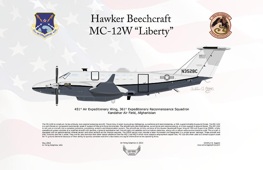 Hawker Beechcraft MC-12W Liberty #1 Digital Art by Arthur Eggers
