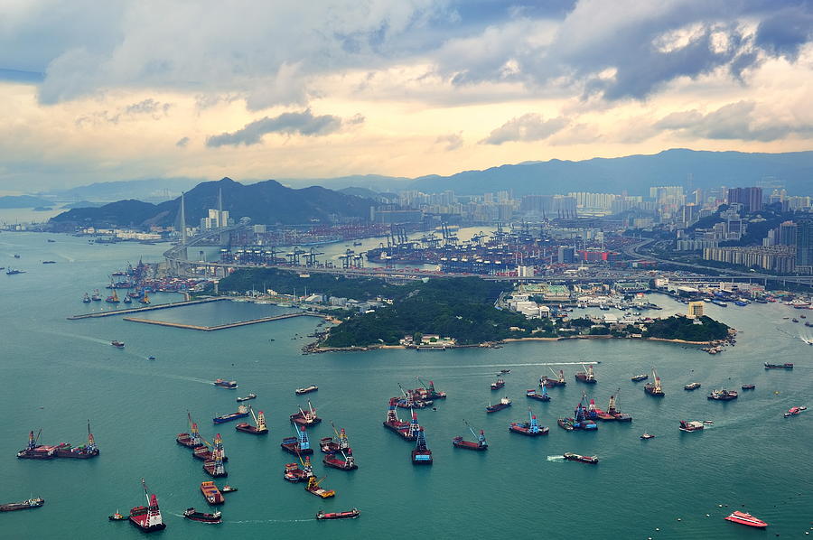 Hong Kong aerial view #7 Photograph by Songquan Deng