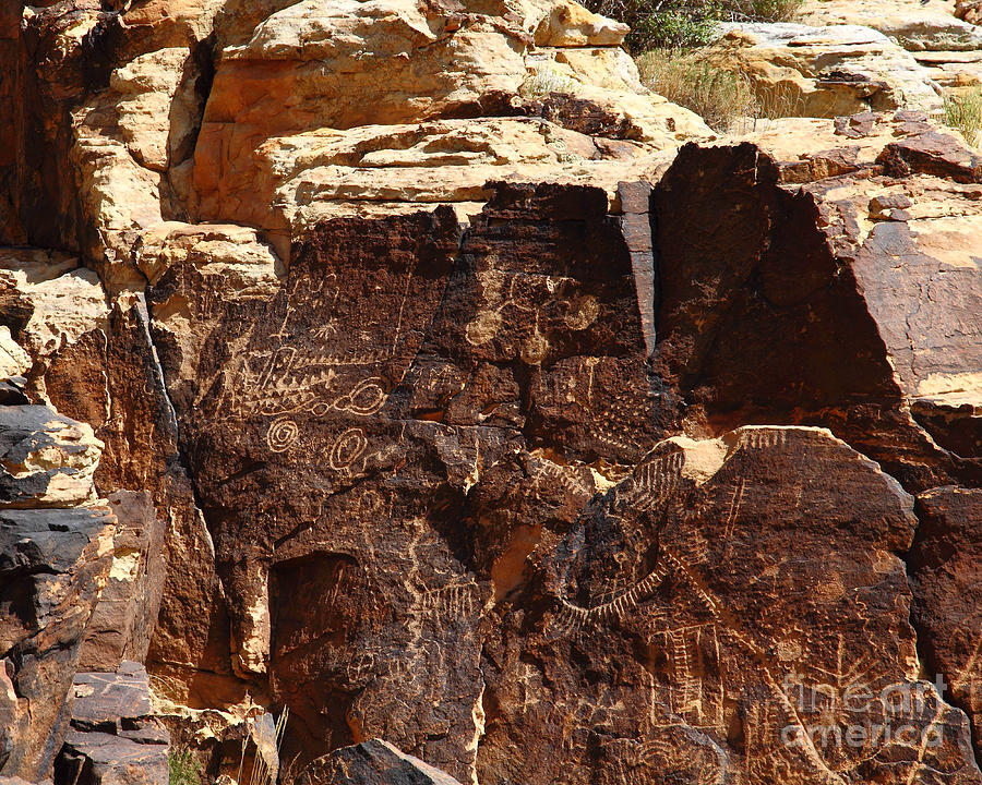 Indian Petroglyphs at Parowan Gap Utah #7 Photograph by Malcolm Howard