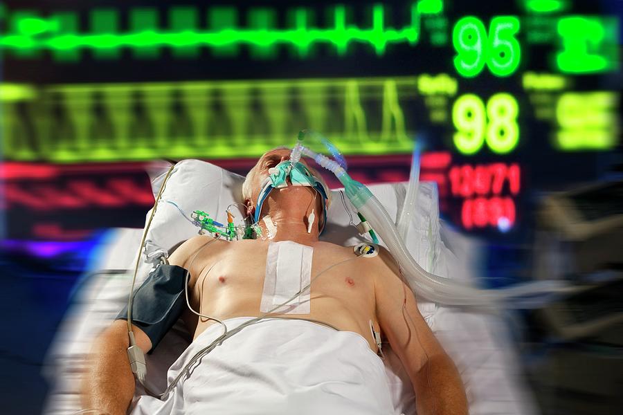 Real People Photograph - Intensive Care Patient #7 by Science Photo Library