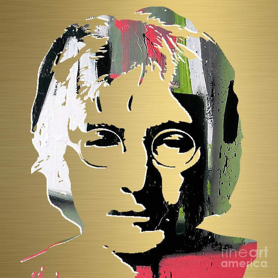 John Lennon Gold Series Mixed Media by Marvin Blaine - Fine Art America