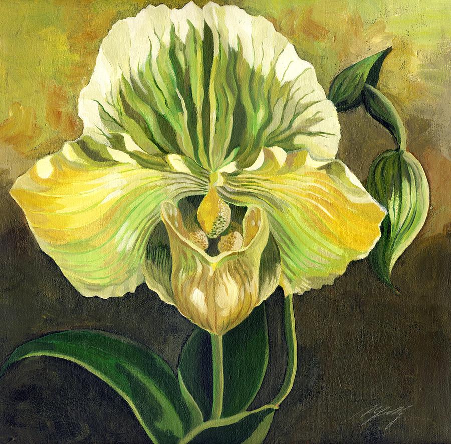 Ladyslipper Orchid #7 Painting by Alfred Ng