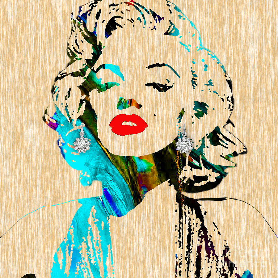 Marilyn Monroe Diamond Earring Collection #7 Mixed Media by Marvin Blaine