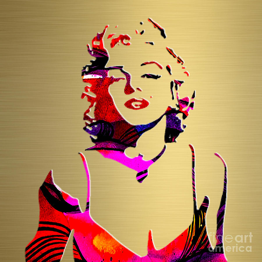 Marilyn Monroe Gold Series #7 Mixed Media by Marvin Blaine