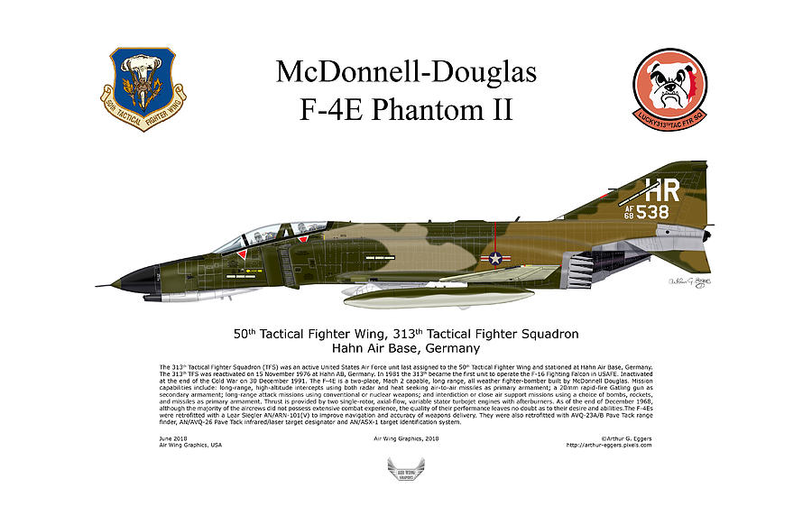 McDonnell Douglas F-4E Phantom II #5 Digital Art by Arthur Eggers