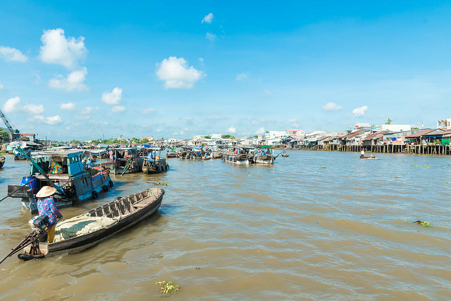Transportation Photograph - Mekong floating market #7 by Nikita Buida