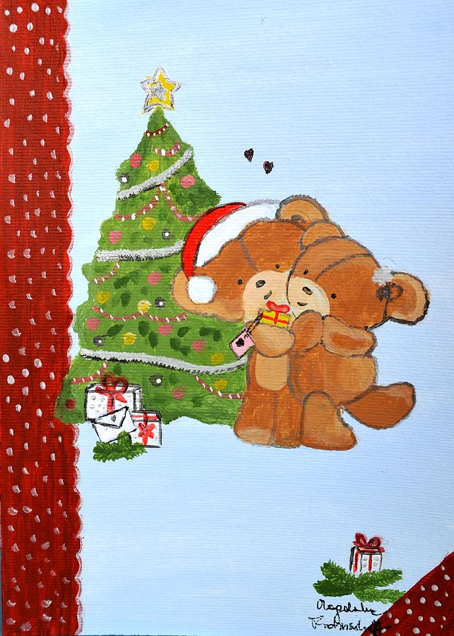Christmas Card Painting - Merry Christmas #2 by Magdalena Frohnsdorff