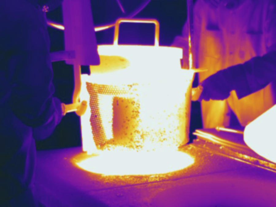 Metal Foundry, Thermogram #7 Photograph by Science Stock Photography