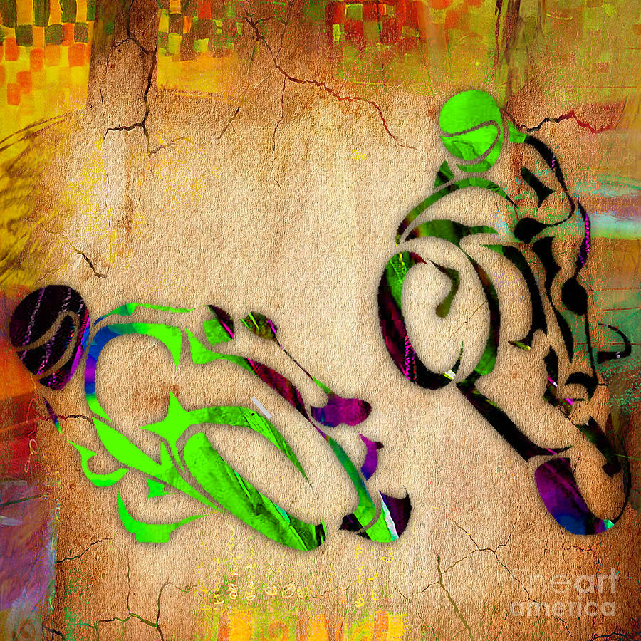 Motorcycle Mixed Media - Motorcycle Racing #7 by Marvin Blaine