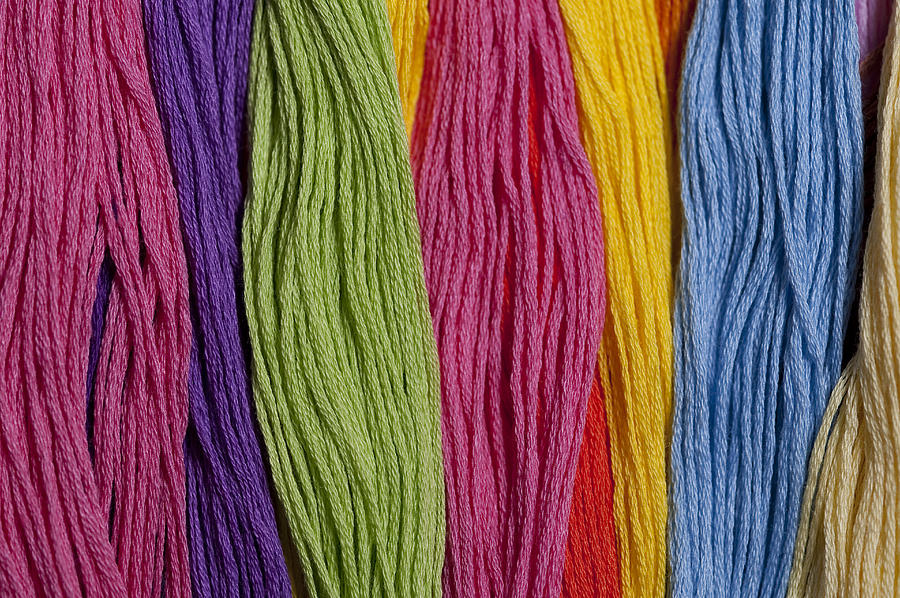 Multicolored embroidery thread in rows #7 Photograph by Jim Corwin