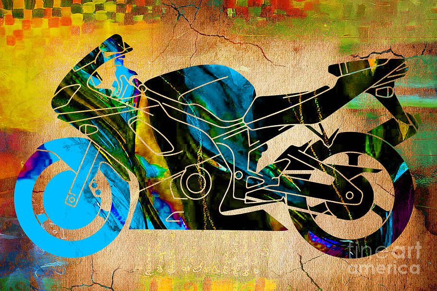 Ninja Mixed Media - Ninja Motorcycle #7 by Marvin Blaine